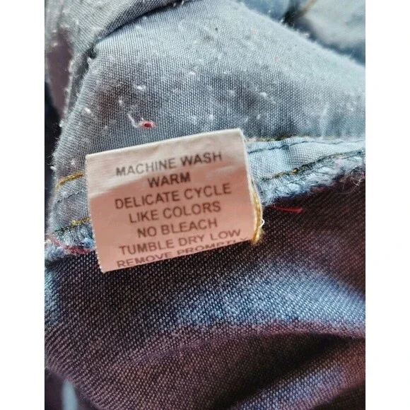 Vintage Embroidered Denim Shirt Jacket Womens 2X Floral Button Front Boho Folk - Picture 10 of 10